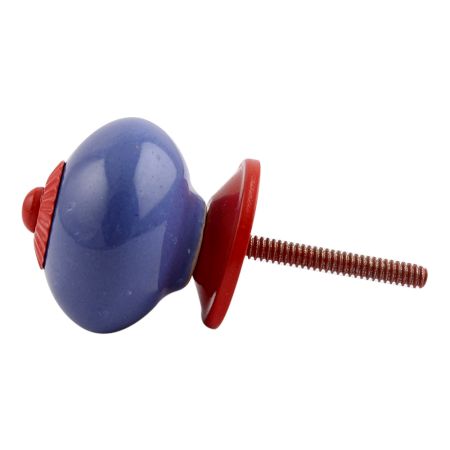 Slate Blue Red Fitting Ceramic Knob